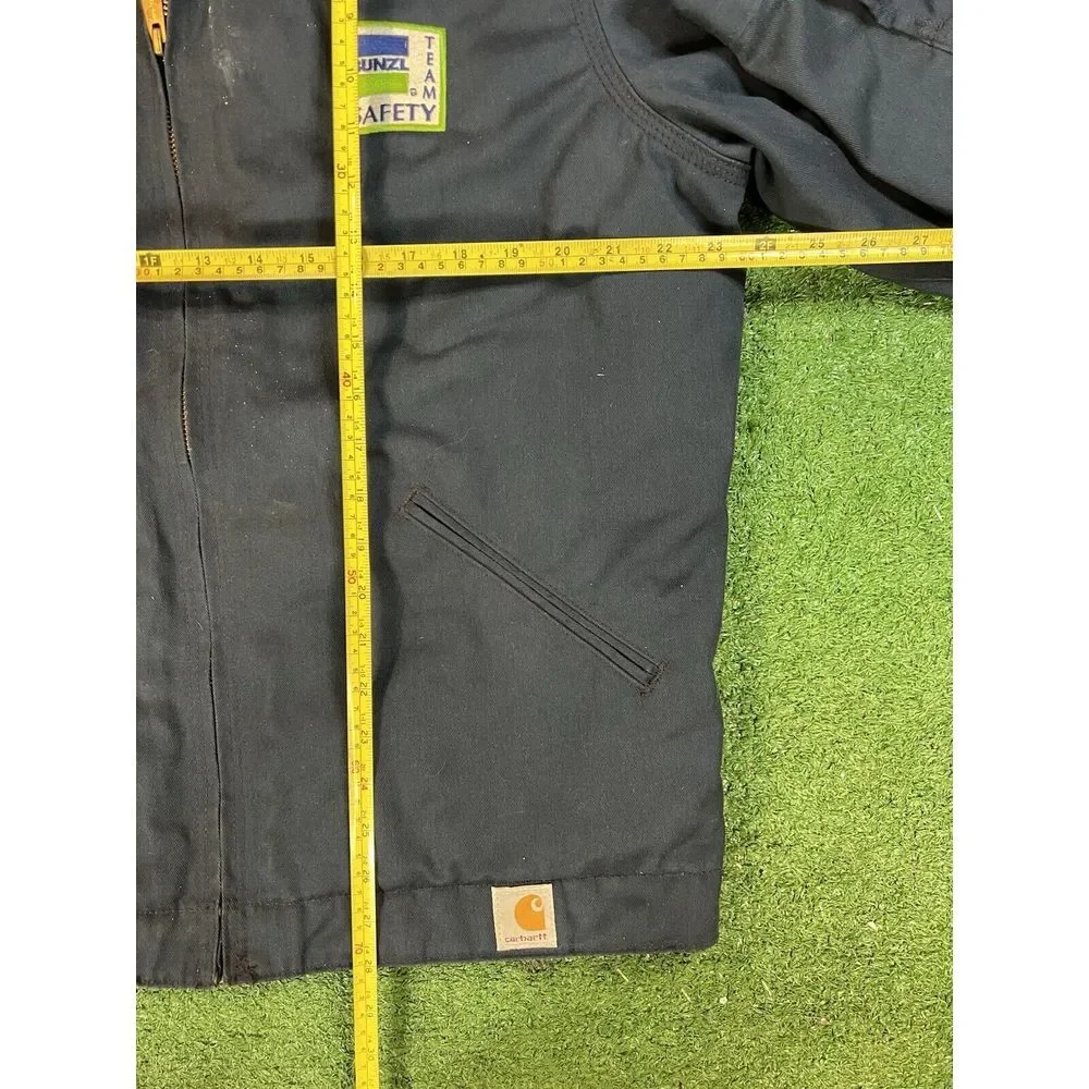 Vintage Carhartt Jacket Adult Mens Size MD Blue Canvas Workwear Embroidered Logo